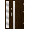 Drzwi zewnetrzne S60 INOX z naswietlem ciemny orzech 72mm